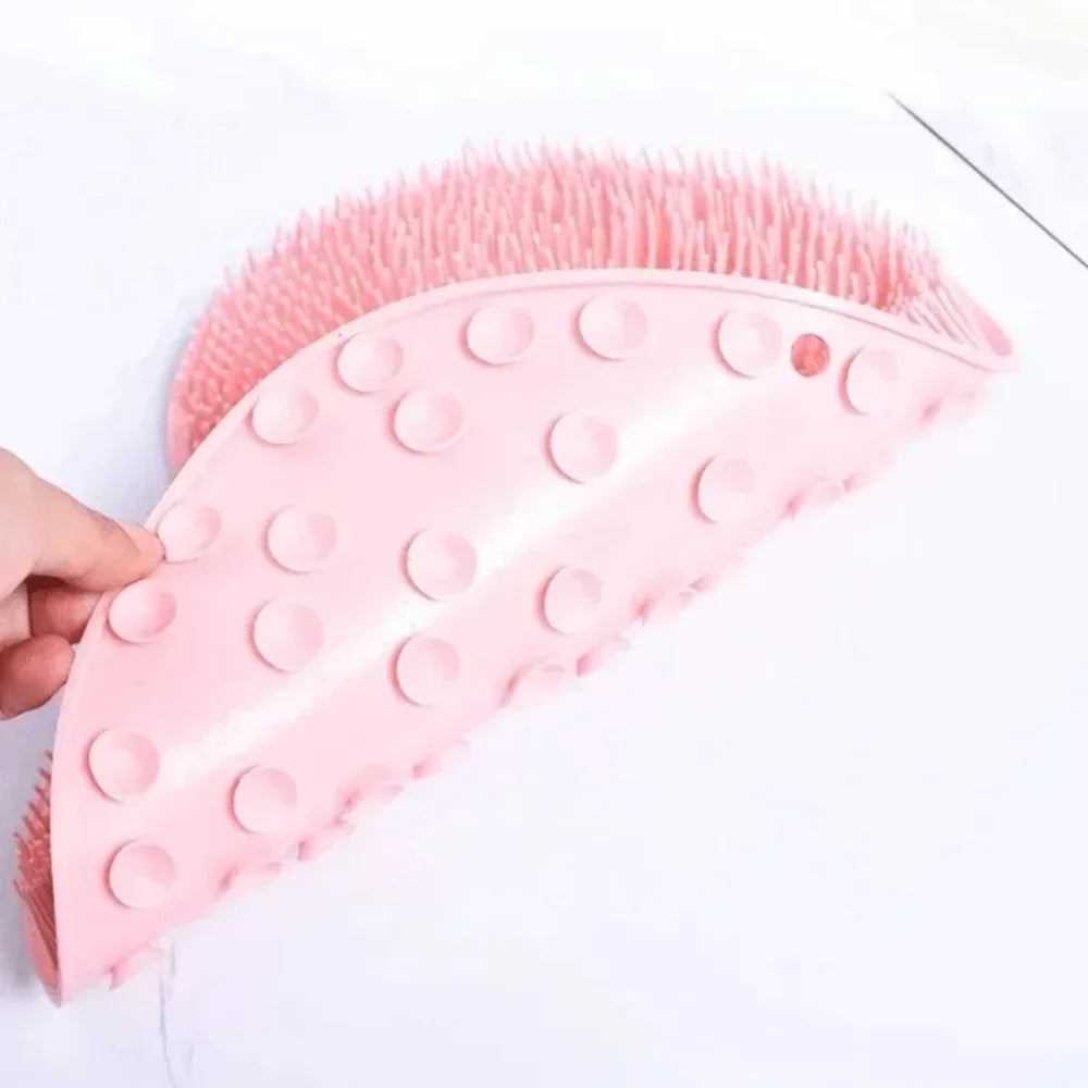 Shower Foot Scrubber Mat Back Washer Exfoliating Bath Wash Pad Wall Mounted Slip Suction Cups for Use in Cleaner Men and Women